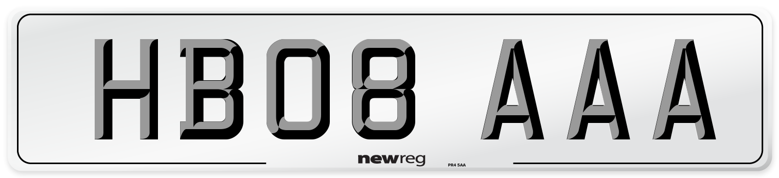 HB08 AAA Number Plate from New Reg